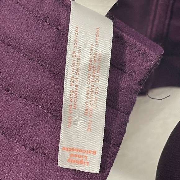 Cacique Lightly Lined Purple Balconette Wired Bra 34F Bow Detail Convertible - Picture 4 of 9